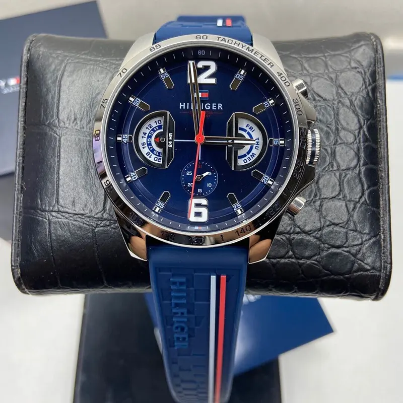 Tommy Hilfiger Decker Blue Dial Silicone Men's Watch Watch- 1791476